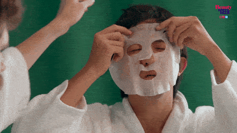 10-Step Korean K-beauty Skincare Routine Funny Mask Gif 