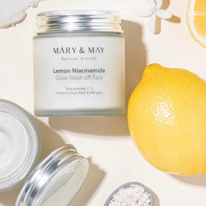 MARY & MAY Vegan Lemon Niacinamide Glow Wash Off Pack 125g - Image 3