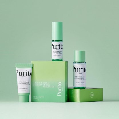 PURITO SEOUL Wonder Releaf Centella Mini Kit Unscented (Serum 15ml + Toner 30ml + Cream 15ml)