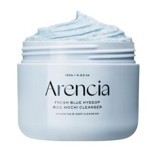 ARENCIA Rice Mochi Cleanser purifies and soothes with rice powder, blue hyssop, and amino acids for soft, balanced skin.